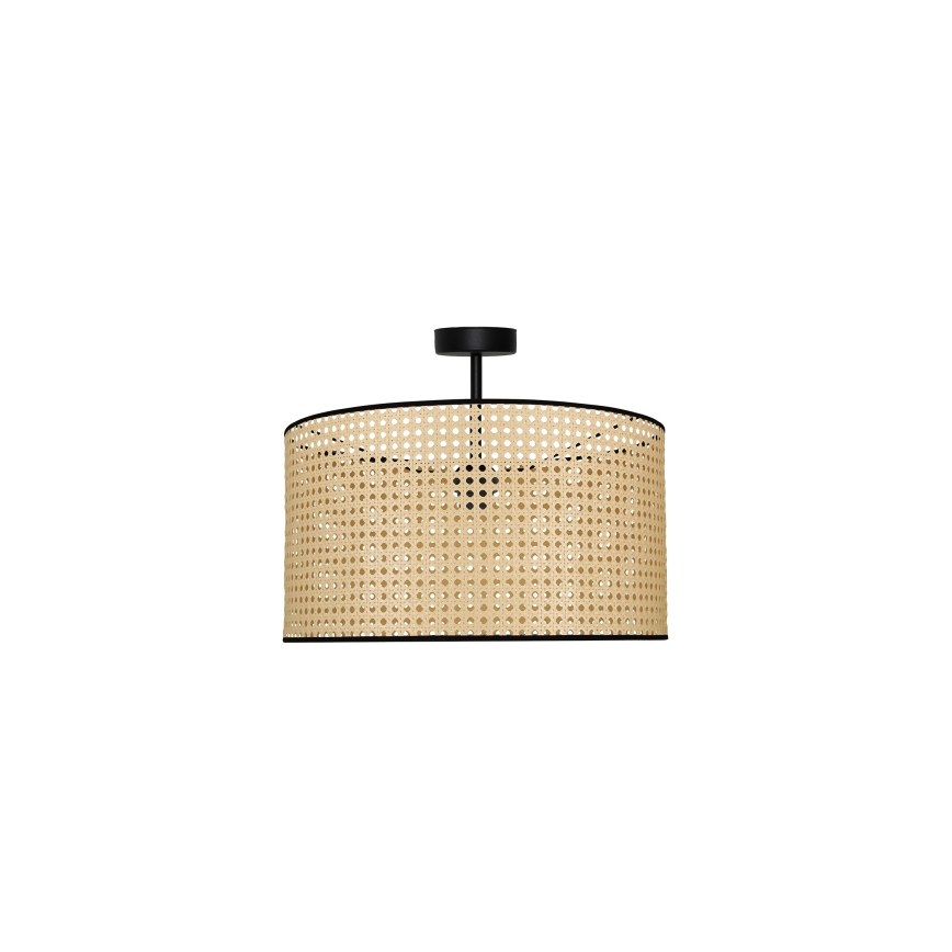 Duolla - Lámpara de techo ROLLER RATTAN 1xE27/15W/230V diá. 45 cm beige/negro