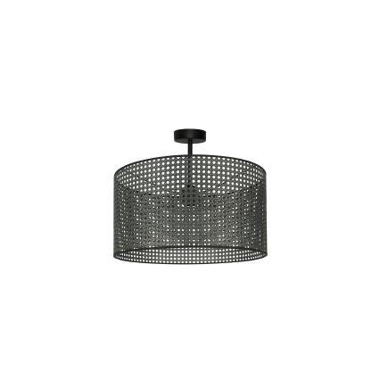 Duolla - Lámpara de techo ROLLER RATTAN 1xE27/15W/230V diá. 45 cm negro