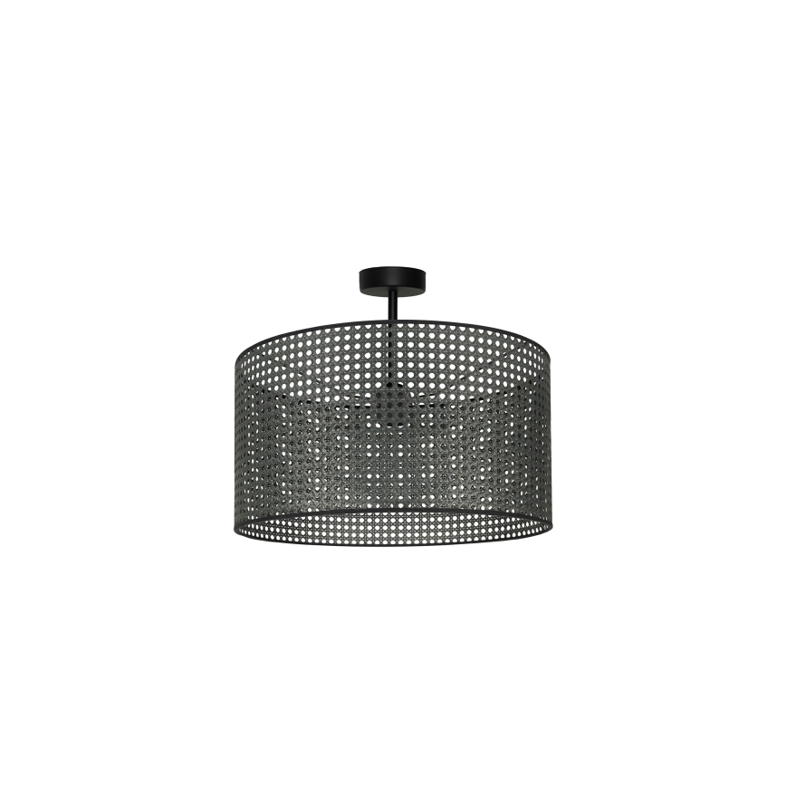 Duolla - Lámpara de techo ROLLER RATTAN 1xE27/15W/230V diá. 45 cm negro