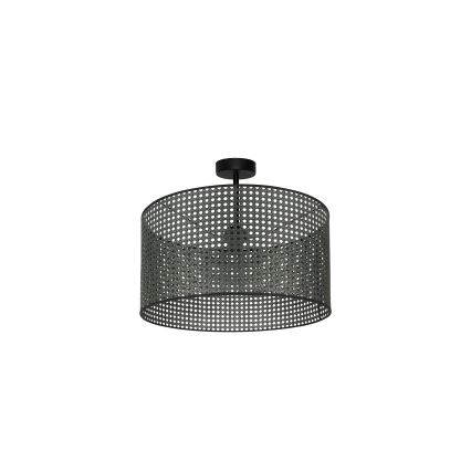 Duolla - Lámpara de techo ROLLER RATTAN 1xE27/15W/230V diá. 45 cm negro