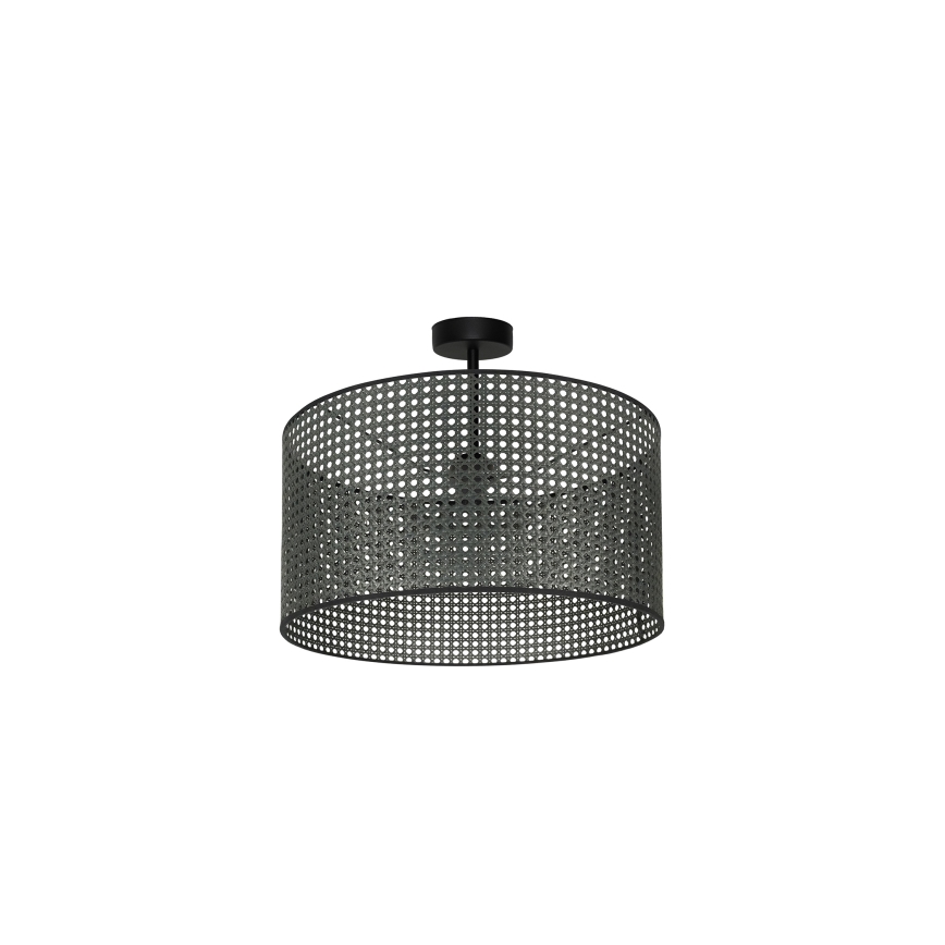 Duolla - Lámpara de techo ROLLER RATTAN 1xE27/15W/230V diá. 45 cm negro