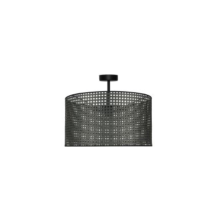 Duolla - Lámpara de techo ROLLER RATTAN 1xE27/15W/230V diá. 45 cm negro
