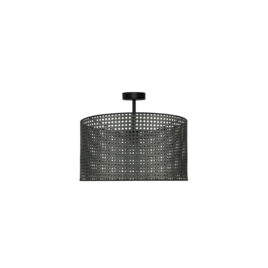 Duolla - Lámpara de techo ROLLER RATTAN 1xE27/15W/230V diá. 45 cm negro