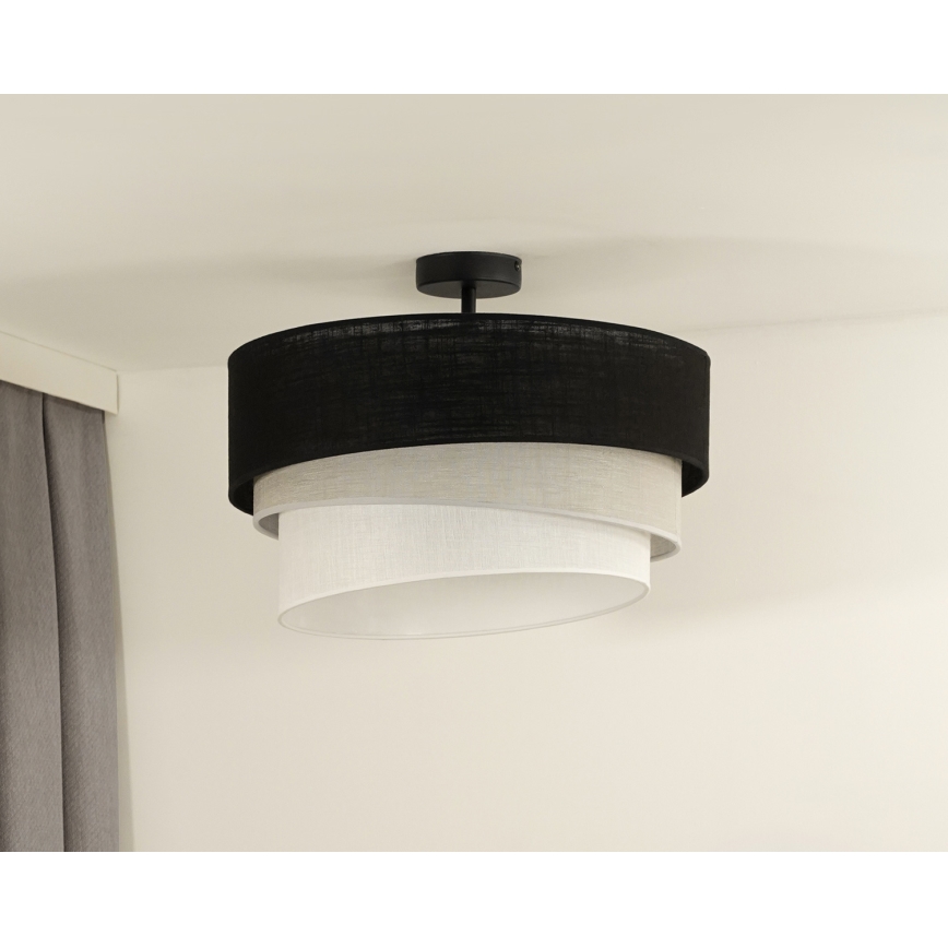 Duolla - Lámpara de techo TRIO 1xE27/15W/230V diá. 45 cm negro/gris/blanco