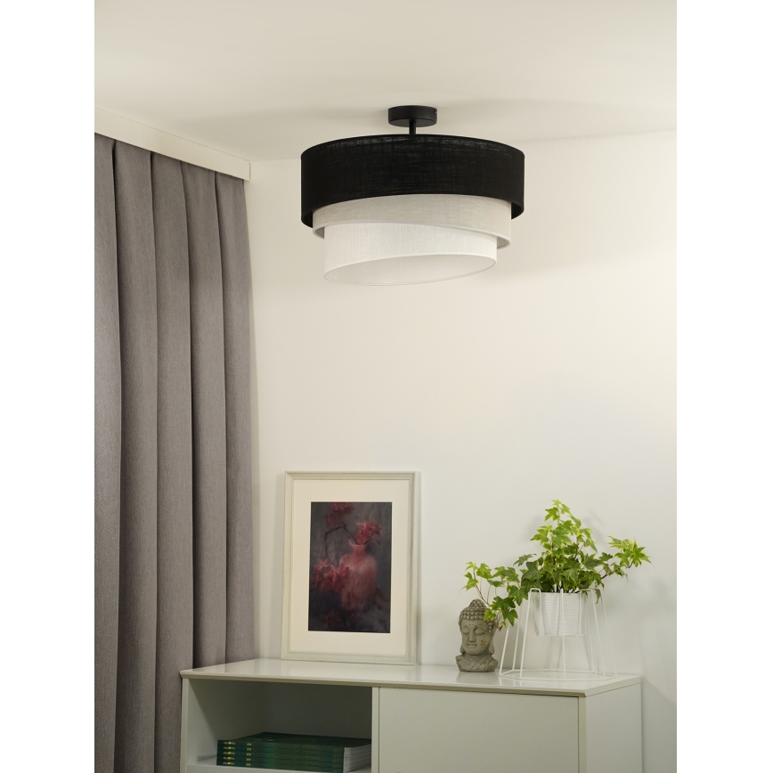 Duolla - Lámpara de techo TRIO 1xE27/15W/230V diá. 45 cm negro/gris/blanco