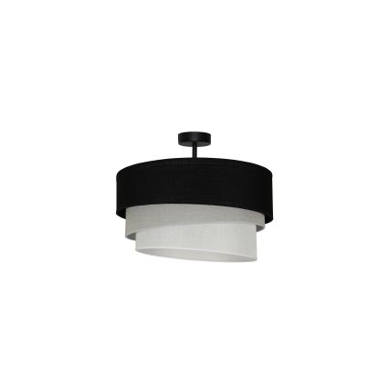 Duolla - Lámpara de techo TRIO 1xE27/15W/230V diá. 45 cm negro/gris/blanco