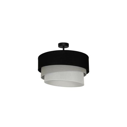 Duolla - Lámpara de techo TRIO 1xE27/15W/230V diá. 45 cm negro/gris/blanco