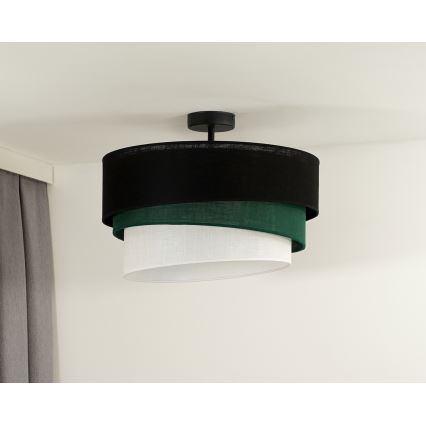 Duolla - Lámpara de techo TRIO 1xE27/15W/230V diá. 45 cm negro/verde/blanco
