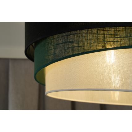 Duolla - Lámpara de techo TRIO 1xE27/15W/230V diá. 45 cm negro/verde/blanco