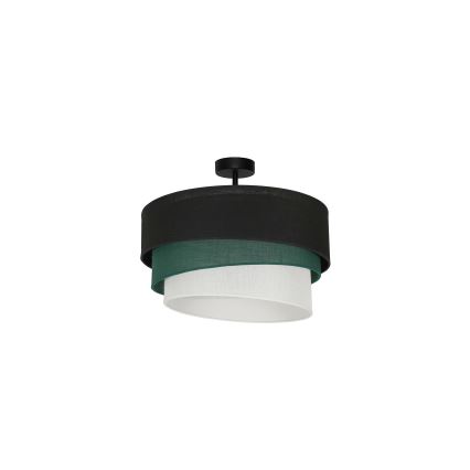 Duolla - Lámpara de techo TRIO 1xE27/15W/230V diá. 45 cm negro/verde/blanco
