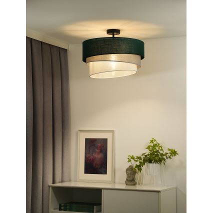 Duolla - Lámpara de techo TRIO 1xE27/15W/230V diá. 45 cm verde/gris/blanco