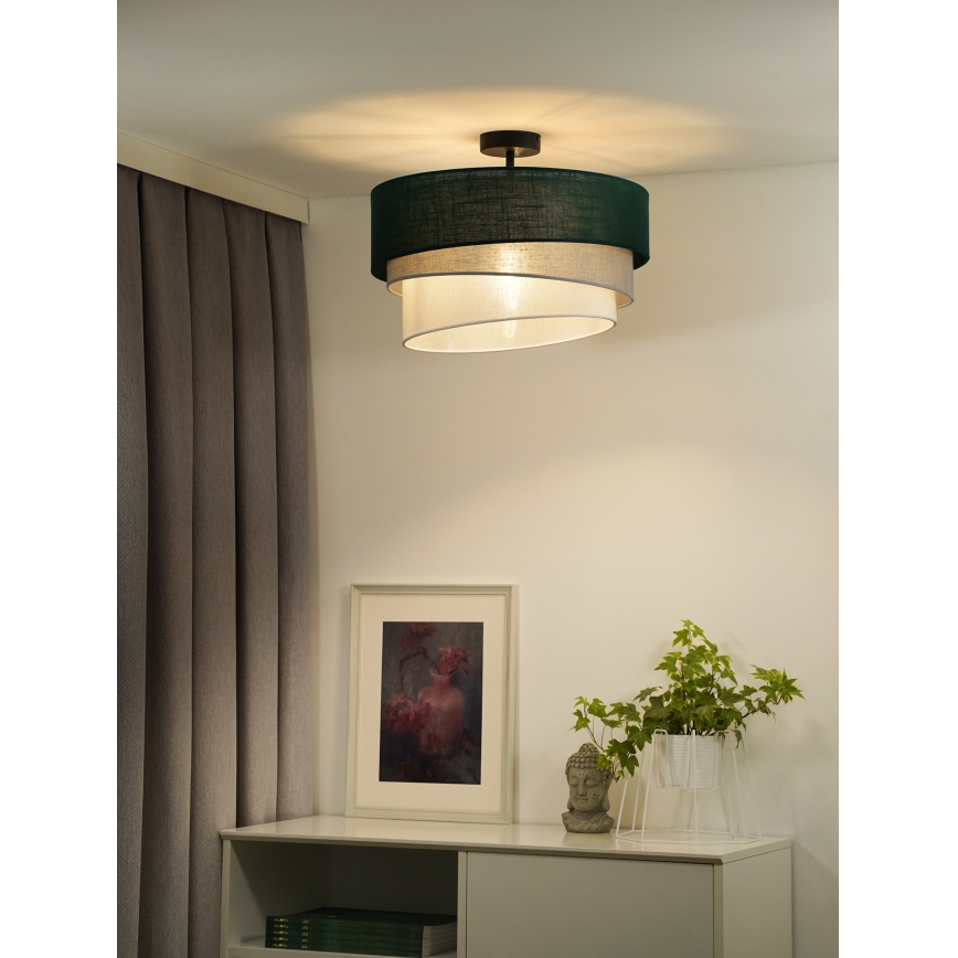 Duolla - Lámpara de techo TRIO 1xE27/15W/230V diá. 45 cm verde/gris/blanco