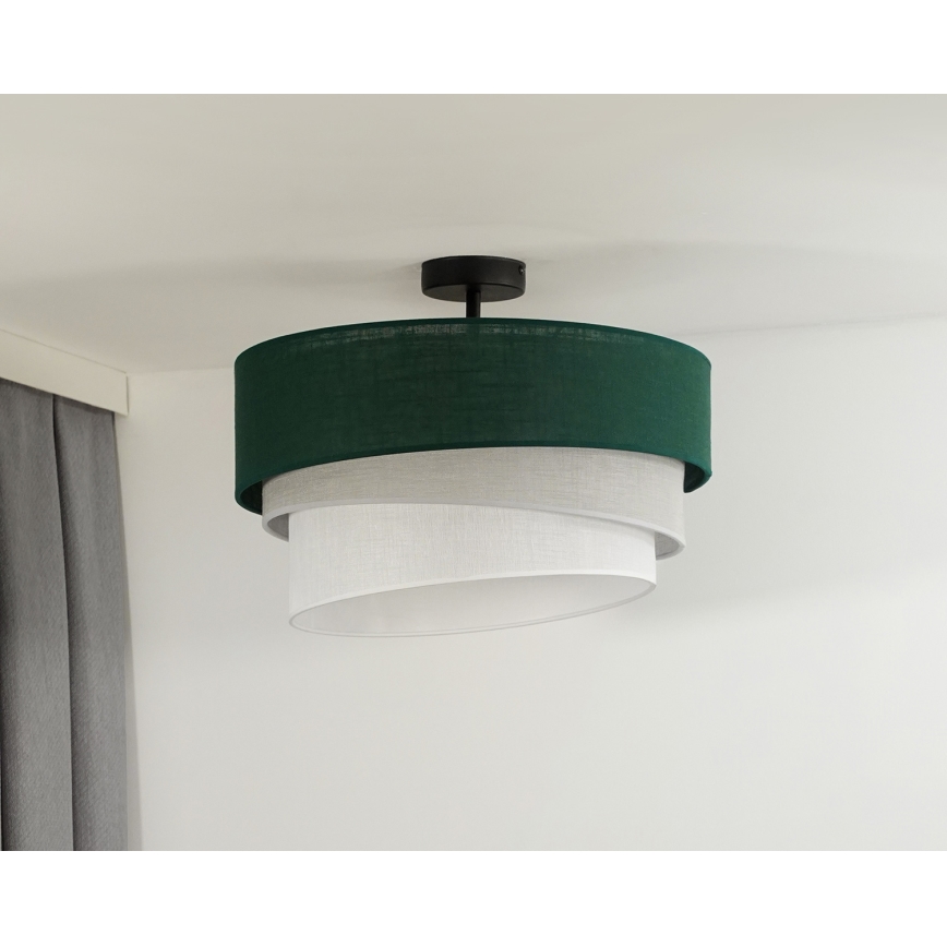 Duolla - Lámpara de techo TRIO 1xE27/15W/230V diá. 45 cm verde/gris/blanco