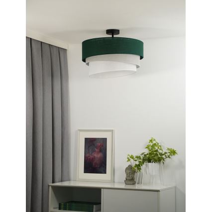 Duolla - Lámpara de techo TRIO 1xE27/15W/230V diá. 45 cm verde/gris/blanco