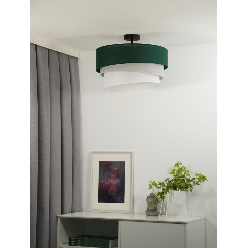 Duolla - Lámpara de techo TRIO 1xE27/15W/230V diá. 45 cm verde/gris/blanco