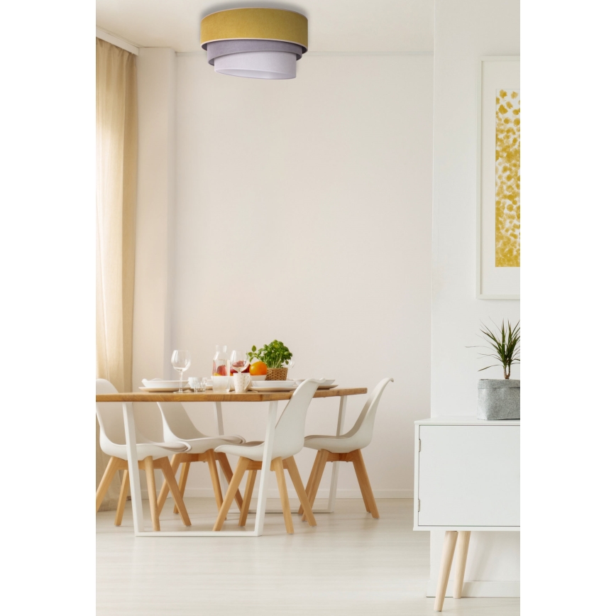 Duolla - Lámpara de techo TRIO 1xE27/15W/230V Ø 45 cm amarillo/gris/blanco