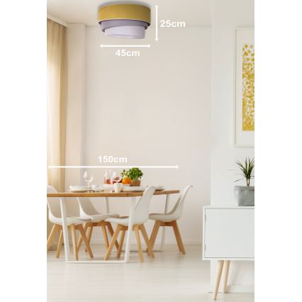 Duolla - Lámpara de techo TRIO 1xE27/15W/230V Ø 45 cm amarillo/gris/blanco