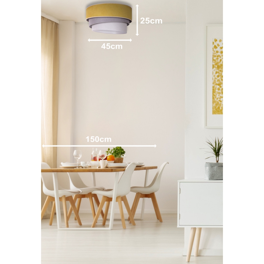 Duolla - Lámpara de techo TRIO 1xE27/15W/230V Ø 45 cm amarillo/gris/blanco