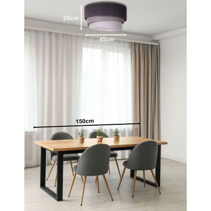 Duolla - Lámpara de techo TRIO 1xE27/15W/230V Ø 45 cm antracita/gris/blanco