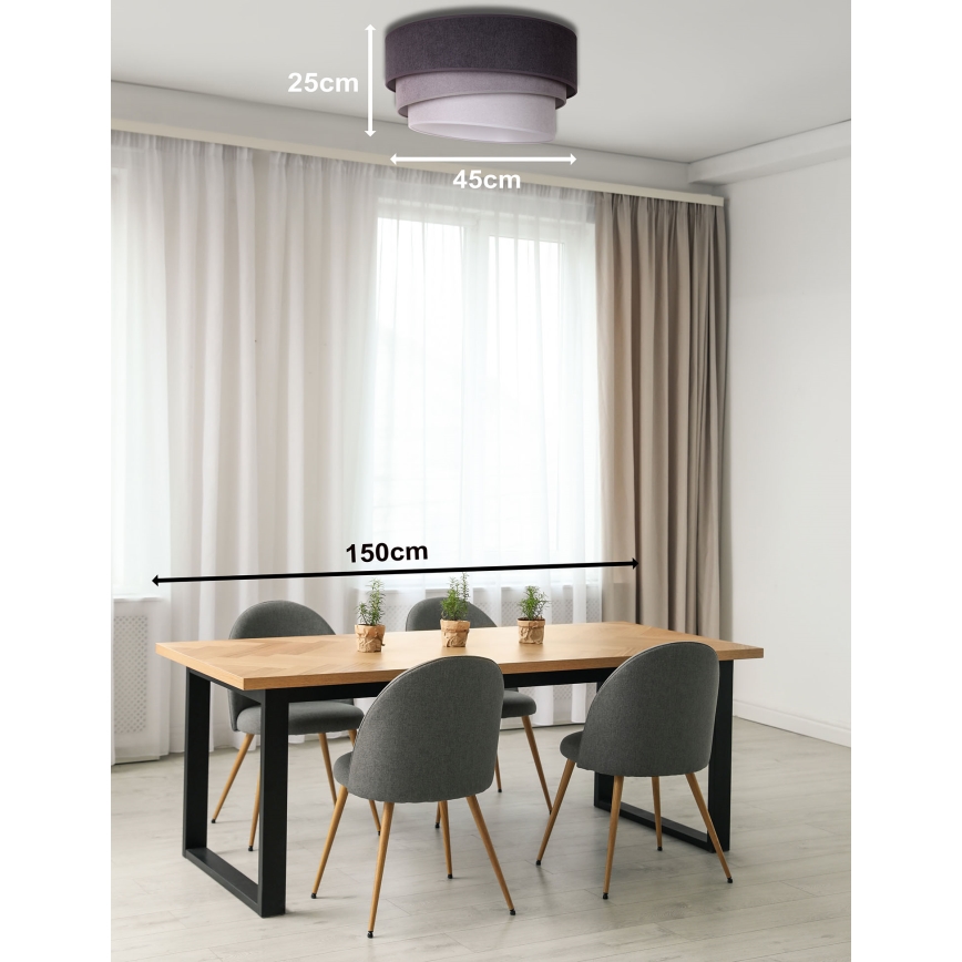 Duolla - Lámpara de techo TRIO 1xE27/15W/230V Ø 45 cm antracita/gris/blanco