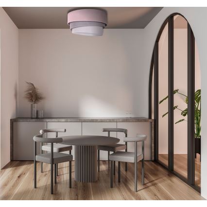 Duolla - Lámpara de techo TRIO 1xE27/15W/230V Ø 45 cm rosa/gris/blanco