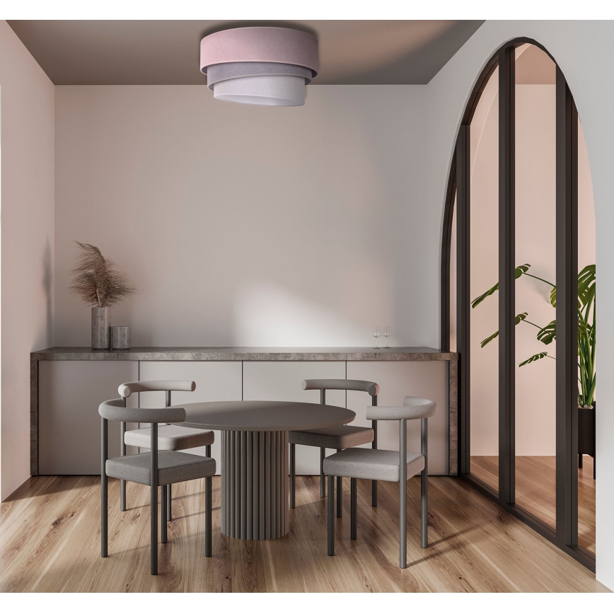 Duolla - Lámpara de techo TRIO 1xE27/15W/230V Ø 45 cm rosa/gris/blanco