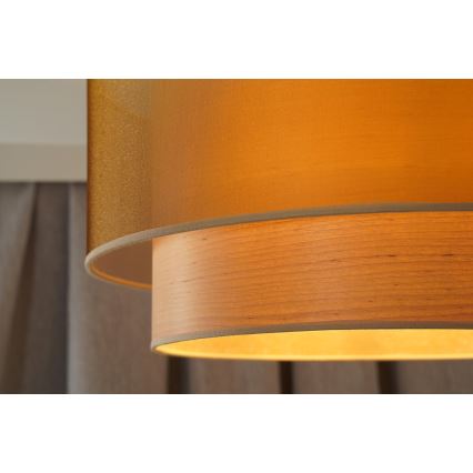 Duolla - Lámpara de techo WOOD BOHO 1xE27/15W/230V diá. 45 cm cobre/beige