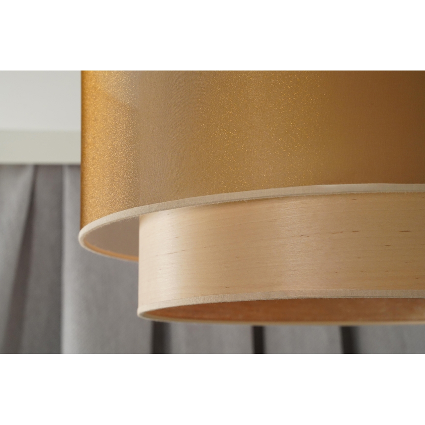 Duolla - Lámpara de techo WOOD BOHO 1xE27/15W/230V diá. 45 cm cobre/beige
