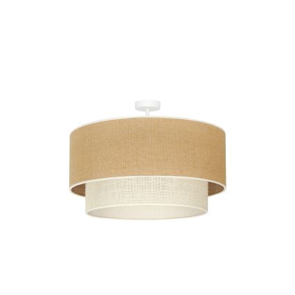 Duolla - Lámpara de techo YUTE BOHO 3xE27/15W/230V diá. 60 cm marrón/color crema