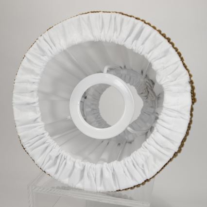 Duolla - Pantalla para lámpara de mesa y de pie E27 diá. 15 cm blanco/marrón