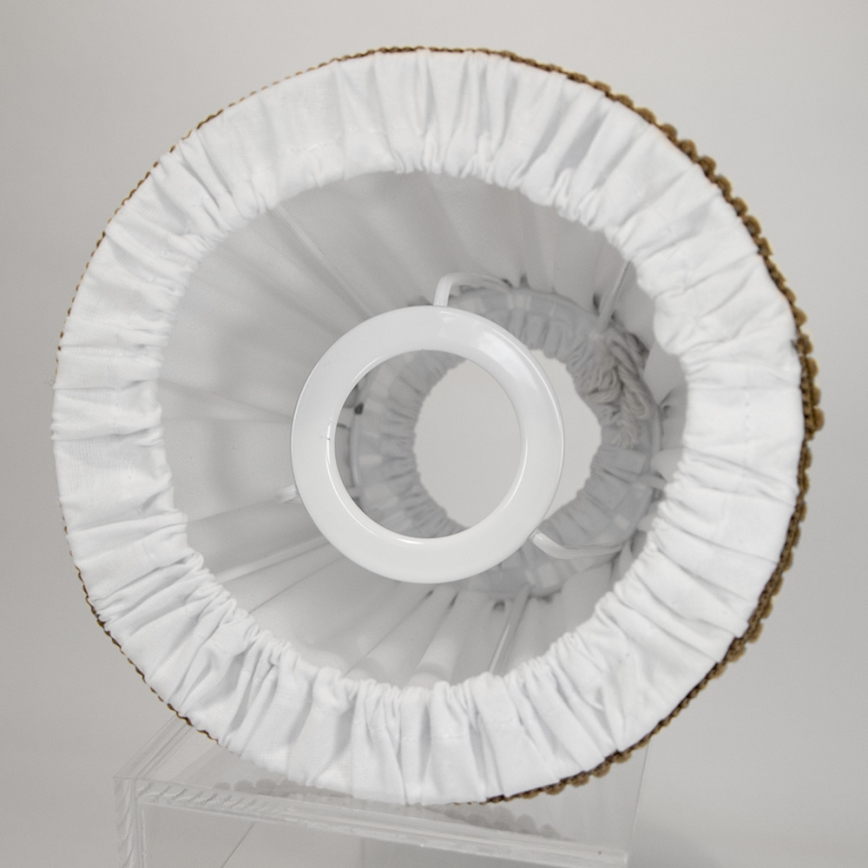 Duolla - Pantalla para lámpara de mesa y de pie E27 diá. 15 cm blanco/marrón