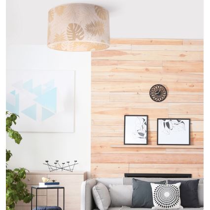 Duolla - Plafón ARECA 1xE27/40W/230V diá. 45 cm latón/blanco