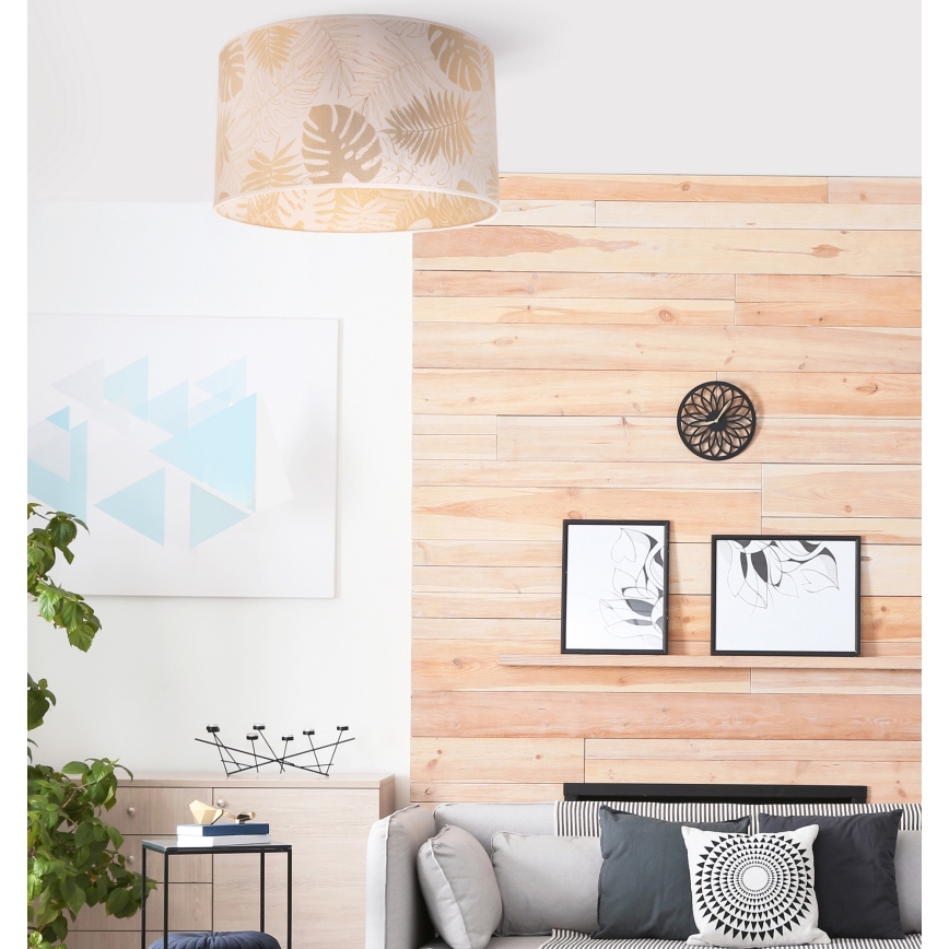 Duolla - Plafón ARECA 1xE27/40W/230V diá. 45 cm latón/blanco