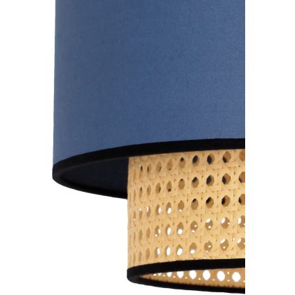 Duolla - Plafón BOHO 1xE27/15W/230V diá. 45 cm azul/ratán