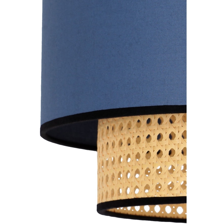 Duolla - Plafón BOHO 1xE27/15W/230V diá. 45 cm azul/ratán