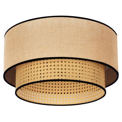 Duolla - Plafón BOHO 1xE27/15W/230V diá. 45 cm beige/ratán