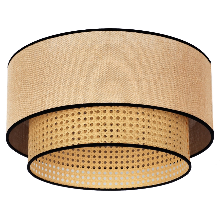 Duolla - Plafón BOHO 1xE27/15W/230V diá. 45 cm beige/ratán