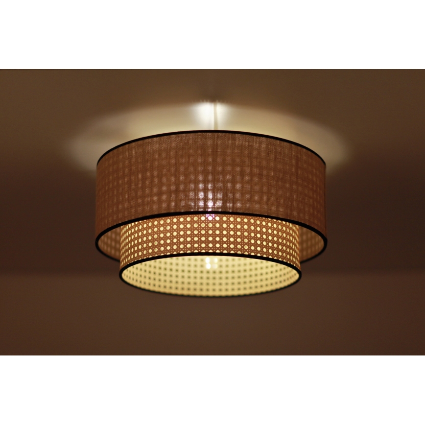 Duolla - Plafón BOHO 1xE27/15W/230V diá. 45 cm beige/ratán