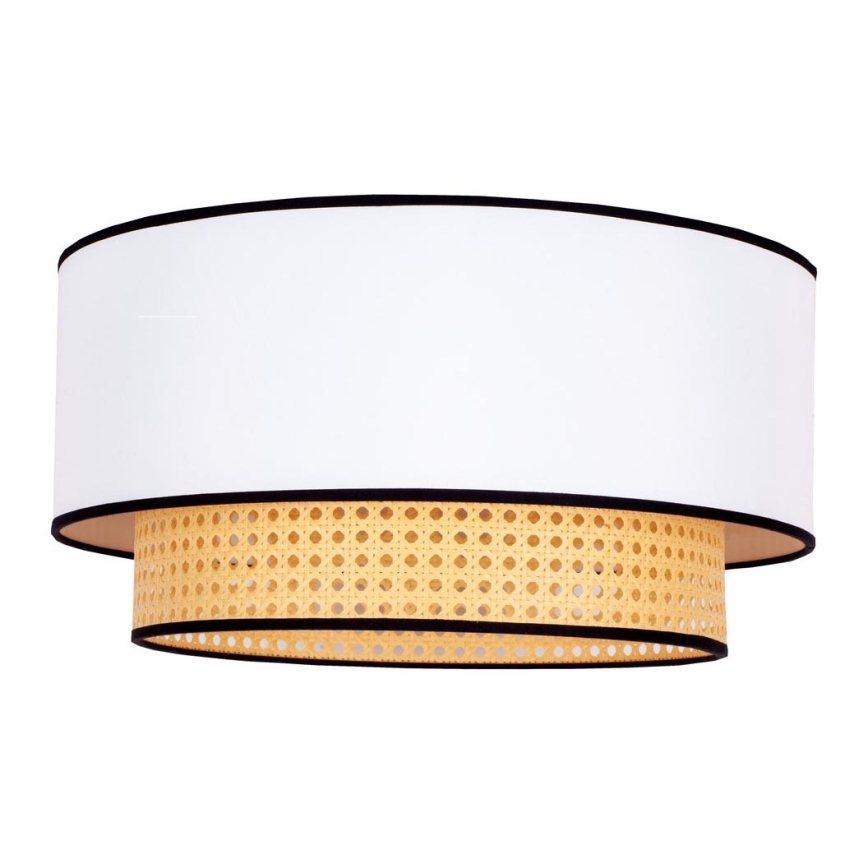 Duolla - Plafón BOHO 1xE27/15W/230V diá. 45 cm blanco/ratán