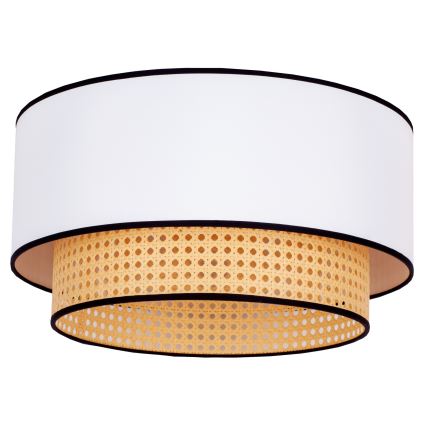 Duolla - Plafón BOHO 1xE27/15W/230V diá. 45 cm blanco/ratán