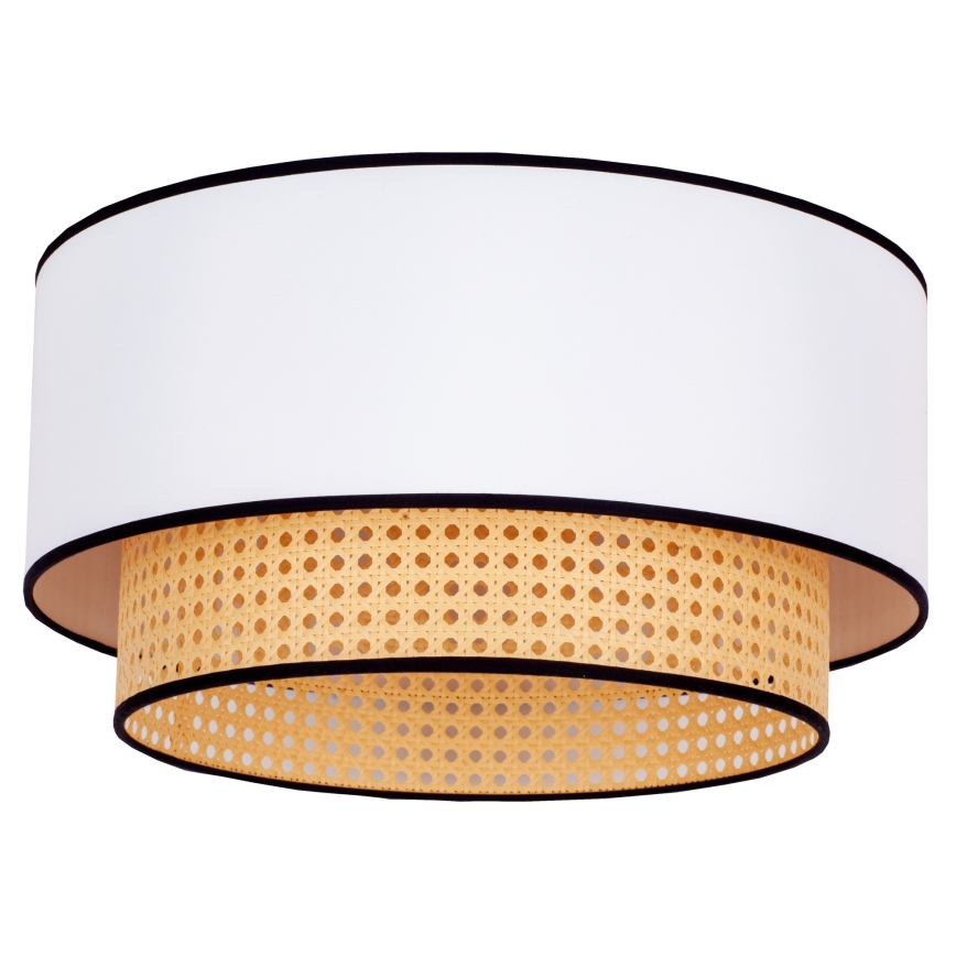 Duolla - Plafón BOHO 1xE27/15W/230V diá. 45 cm blanco/ratán