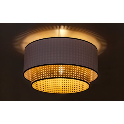 Duolla - Plafón BOHO 1xE27/15W/230V diá. 45 cm blanco/ratán