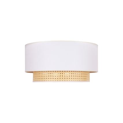 Duolla - Plafón BOHO 1xE27/15W/230V diá. 45 cm color crema/ratán