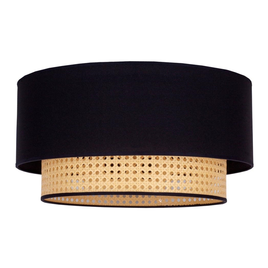 Duolla - Plafón BOHO 1xE27/15W/230V diá. 45 cm negro/ratán