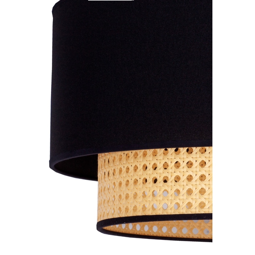 Duolla - Plafón BOHO 1xE27/15W/230V diá. 45 cm negro/ratán