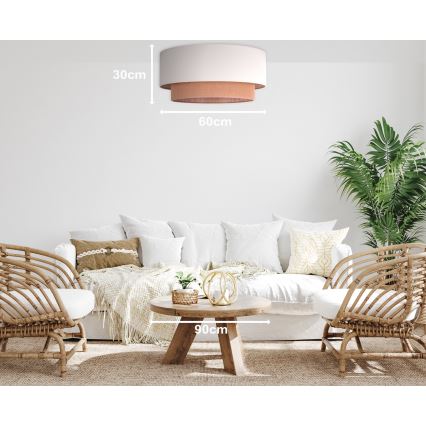 Duolla - Plafón BOHO 3xE27/15W/230V diá. 60 cm beige/marrón