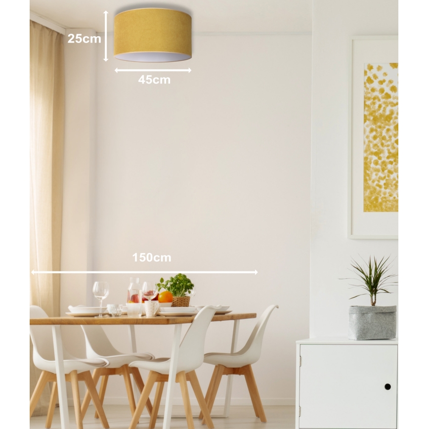 Duolla - Plafón BRISTOL 1xE27/15W/230V diá. 45 cm amarillo/blanco