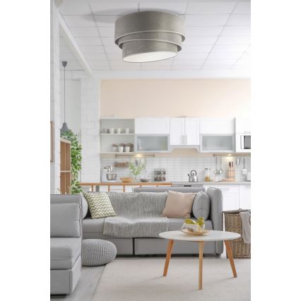 Duolla - Plafón DEVON 1xE27/40W/230V diá. 45 cm gris