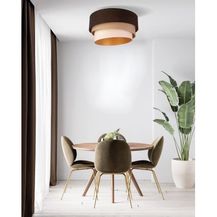 Duolla - Plafón DEVON 1xE27/40W/230V diá. 45 cm marrón/beige