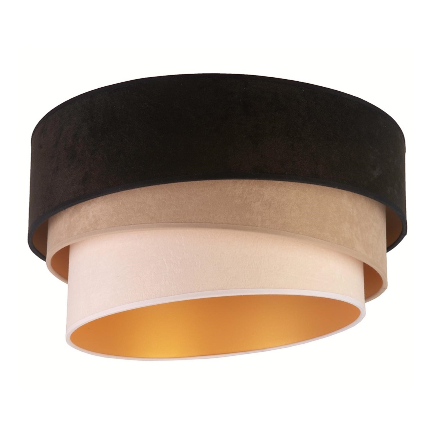 Duolla - Plafón DEVON 1xE27/40W/230V diá. 45 cm negro/beige
